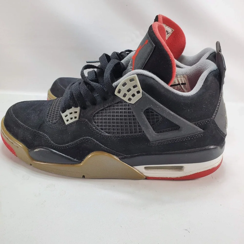 Jordan Air Jordan 4 Retro Mens 9 Black Bred 2012 308497-089‎ Basketball Shoes